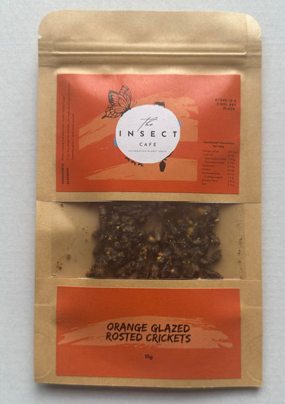 Orange glazed Roasted Crickets